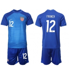 United States 2022 World Cup Soccer Jersey #12 FRANCH BLUE