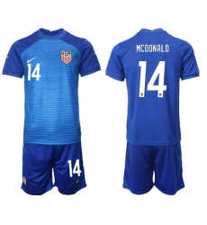 United States 2022 World Cup Soccer Jersey #14 MCDONALD BLUE