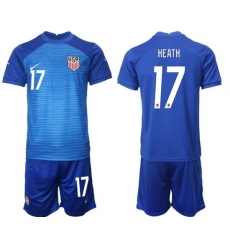 United States 2022 World Cup Soccer Jersey #17 HEATH BLUE