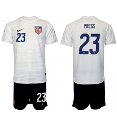 United States 2022 World Cup Soccer Jersey #23 PRESS