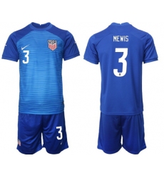United States 2022 World Cup Soccer Jersey #3 MEWIS BLUE