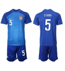 United States 2022 World Cup Soccer Jersey #5 O'HARA BLUE