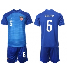 United States 2022 World Cup Soccer Jersey #6 SULLIVAN BLUE