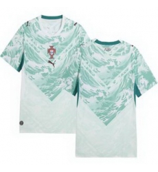 Men 0 Portugal Replica Blank Long Sleeve Away Jersey   1