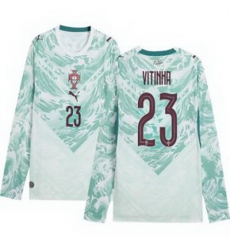 Men 23 Portugal Replica Vitinha Long Sleeve Away Jersey   2