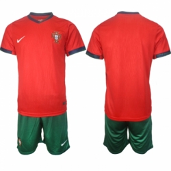 Men Portugal Team Blank 2024 25 Red Home Soccer Jersey