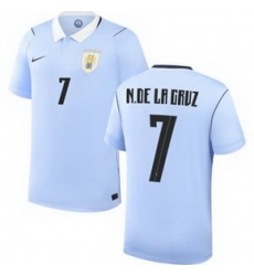 Men 7 Uruguay Nicolas de la Cruz Away Replica Jersey World 1 Men 7 Uruguay Nicolas de la Cruz Away Replica Jersey World 1