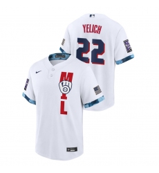 Men Brewers Christian Yelich 2021 mlb all-star game white jersey