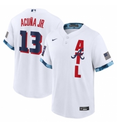 Men's Atlanta Braves #13 Ronald Acuña Jr. Nike White 2021 MLB All-Star Game Replica Player Jersey