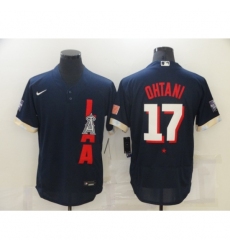 Men's Los Angeles Angels of Anaheim #17 Shohei Ohtani Navy 2021 MLB All-Star Game Authentic Jersey