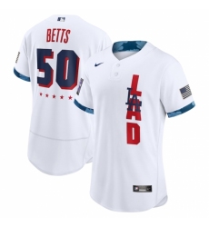 Men's Los Angeles Dodgers #50 Mookie Betts Nike White 2021 MLB All-Star Game Authentic Player Jersey