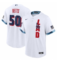 Men's Los Angeles Dodgers #50 Mookie Betts Nike White 2021 MLB All-Star Game Replica Player Jersey