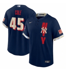 Men's New York Yankees #45 Gerrit Cole Nike Navy 2021 MLB All-Star Game Replica Player Jersey