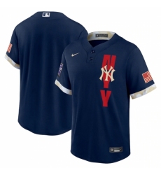Men's New York Yankees Blank Nike Navy 2021 MLB All-Star Game Replica Jersey