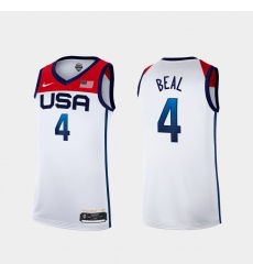 Men's USA Team Bradley Beal Home White 2021 Tokyo Olympics Jersey II