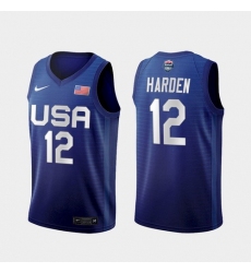 Men's USA Team James Harden Away Blue 2021 Tokyo Olympics Jersey