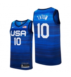 Men's USA Team Jayson Tatum Away Blue 2021 Tokyo Olympics Jersey II