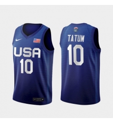 Men's USA Team Jayson Tatum Away Blue 2021 Tokyo Olympics Jersey