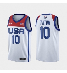 Men's USA Team Jayson Tatum Home White 2021 Tokyo Olympics Jersey