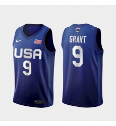 Men's USA Team Jerami Grant Away Blue 2021 Tokyo Olympics Jersey
