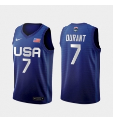 Men's USA Team Kevin Durant Away Blue 2021 Tokyo Olympics Jersey