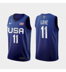 Men's USA Team Kevin Love Away Blue 2021 Tokyo Olympics Jersey