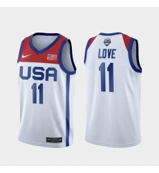 Men's USA Team Kevin Love Home White 2021 Tokyo Olympics Jersey