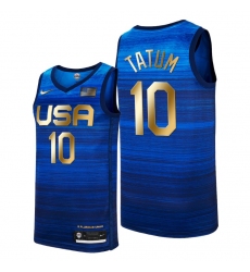 USA Dream Team 10 Jayson Tatum 2021 Tokyo Olymipcs Nike Basketball Jersey Blue