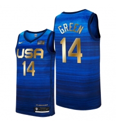 USA Dream Team 14 Draymond Green 2021 Tokyo Olymipcs Nike Basketball Jersey Blue