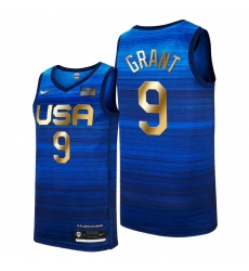 USA Dream Team 9 Jerami Grant 2021 Tokyo Olymipcs Nike Basketball Jersey Blue