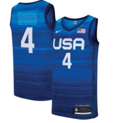 USA Tokyo Olympic Game Blue Basketball Jersey