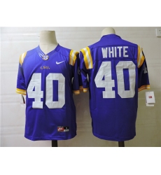 LSU Tigers 40 White purple jersey