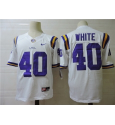 LSU Tigers 40 White white jersey