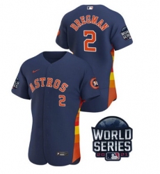 Men Houston Astros 2 Alex Bregman 2021 Navy World Series Flex Base Stitched Baseball Jersey