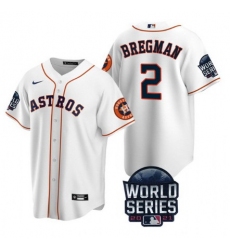 Men Houston Astros 2 Alex Bregman 2021 White World Series Cool Base Stitched Baseball Jersey