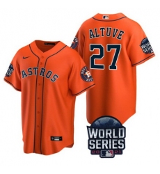 Men Houston Astros 27 Jose Altuve 2021 Orange World Series Cool Base Stitched Baseball Jersey