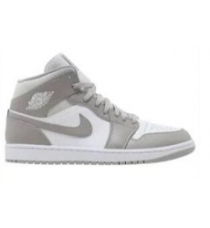 Women Air Jordan 1 Shoes Gray White