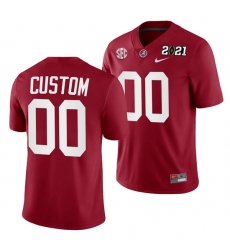 Alabama Crimson Tide Custom Crimson 2021 Rose Bowl Champions College Football Playoff College Football Playoff Jersey