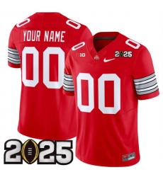 Men Ohio State Buckeyes Active Player Custom Red 2025 CFP Final Patch F U S E  Vapor Limited Stitched Football Jersey