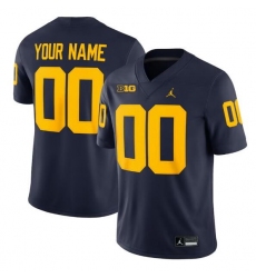 Men Michigan Wolverines ACTIVE PLAYER Custom Navy Stitched Jersey