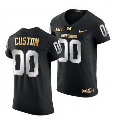 Michigan Wolverines Custom 2021 22 Golden Edition Elite Football Black Jersey
