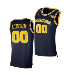 Michigan Wolverines Custom 2021 Big Ten Regular Season Champions Blm Navy Jersey