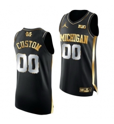 Michigan Wolverines Custom 2021 March Madness Golden Authentic Black Jersey