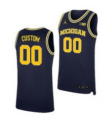 Michigan Wolverines Custom Navy Replica College Basketball Jersey