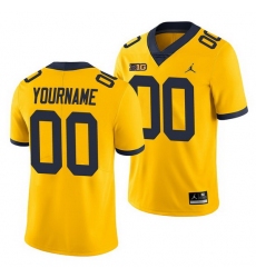 Michigan Wolverines Custom Yellow Game Men'S Jersey
