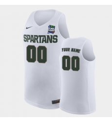 Michigan State Spartans Custom White 2019 Final Four Replica Jersey