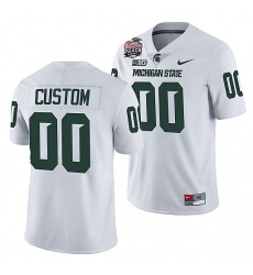 Michigan State Spartans Custom White 2021 Peach Bowl College Football Playoff Jersey