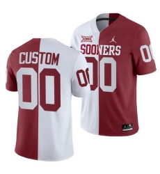Oklahoma Sooners Custom White Crimson Split Men'S Jersey