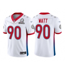 Men 2022 NFL Pro Bowl Pittsburgh Steelers 90 T J Watt AFC White Jersey