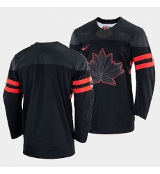 Men's Blank Canada Hockey Black 2022 Beijing Winter Olympic Alternate Rrplica Jersey